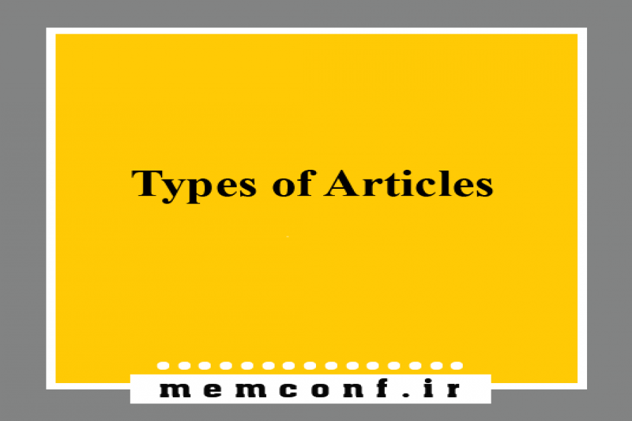 Types of Articles Accepted by the Conference